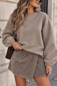 Sweater mit Rückenprint COFFEE taupe