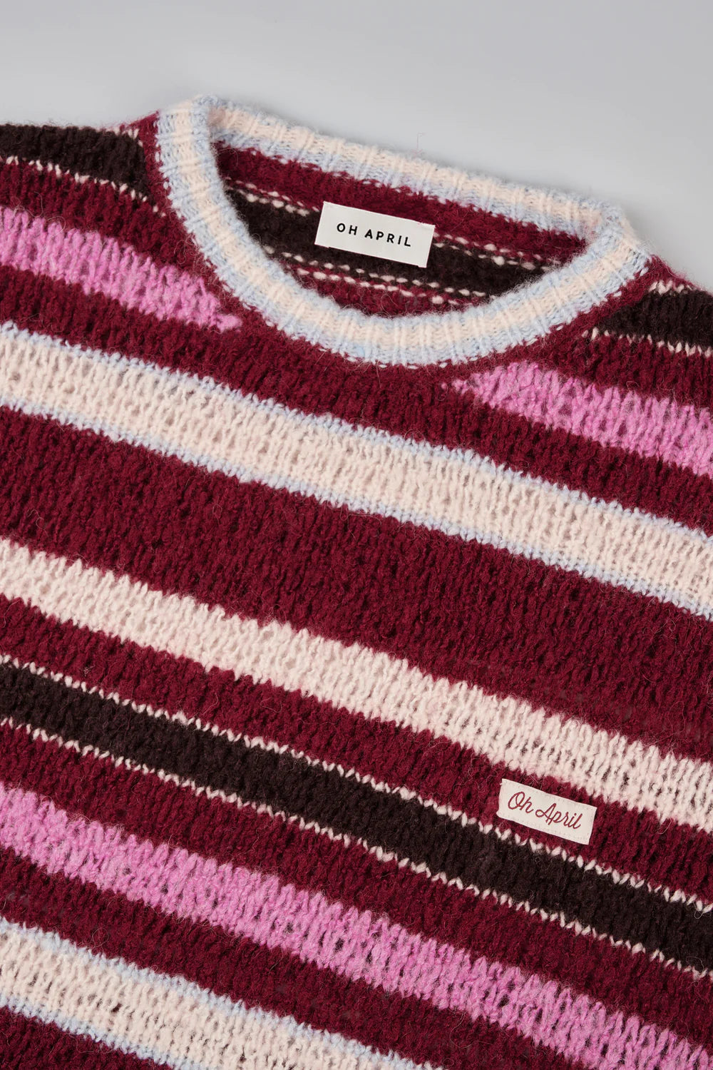 OH APRIL Celina Knit Jumper Merlot Stripe