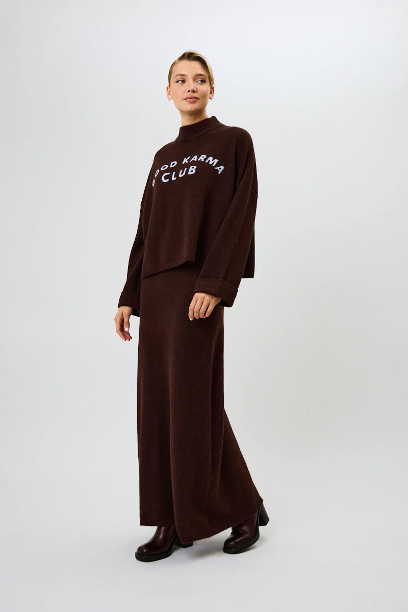 OH APRIL Insa Knit Skirt Truffle