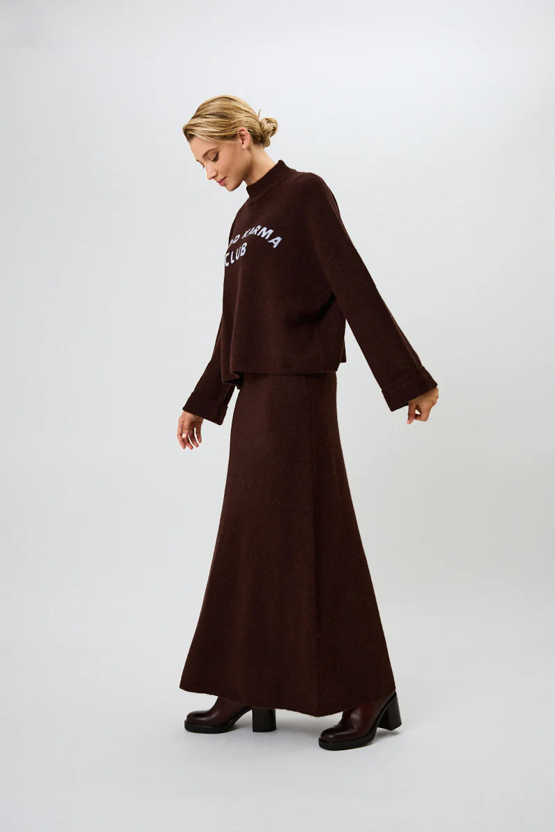 OH APRIL Insa Knit Skirt Truffle