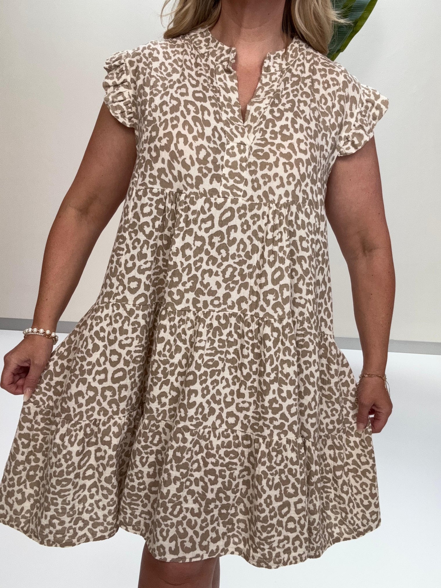 Signature Musselin Kleid kurz creme LEO LOVER beige