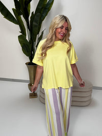 Basic Shirt FEELING GOOD mit seitlichen Schlitzen lemon