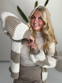 Strickjacke ONLY COZY VIBES creme/soft taupe