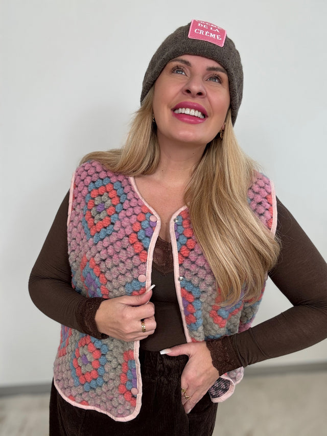 Weste Rainbow Blue rosa Candy Pink