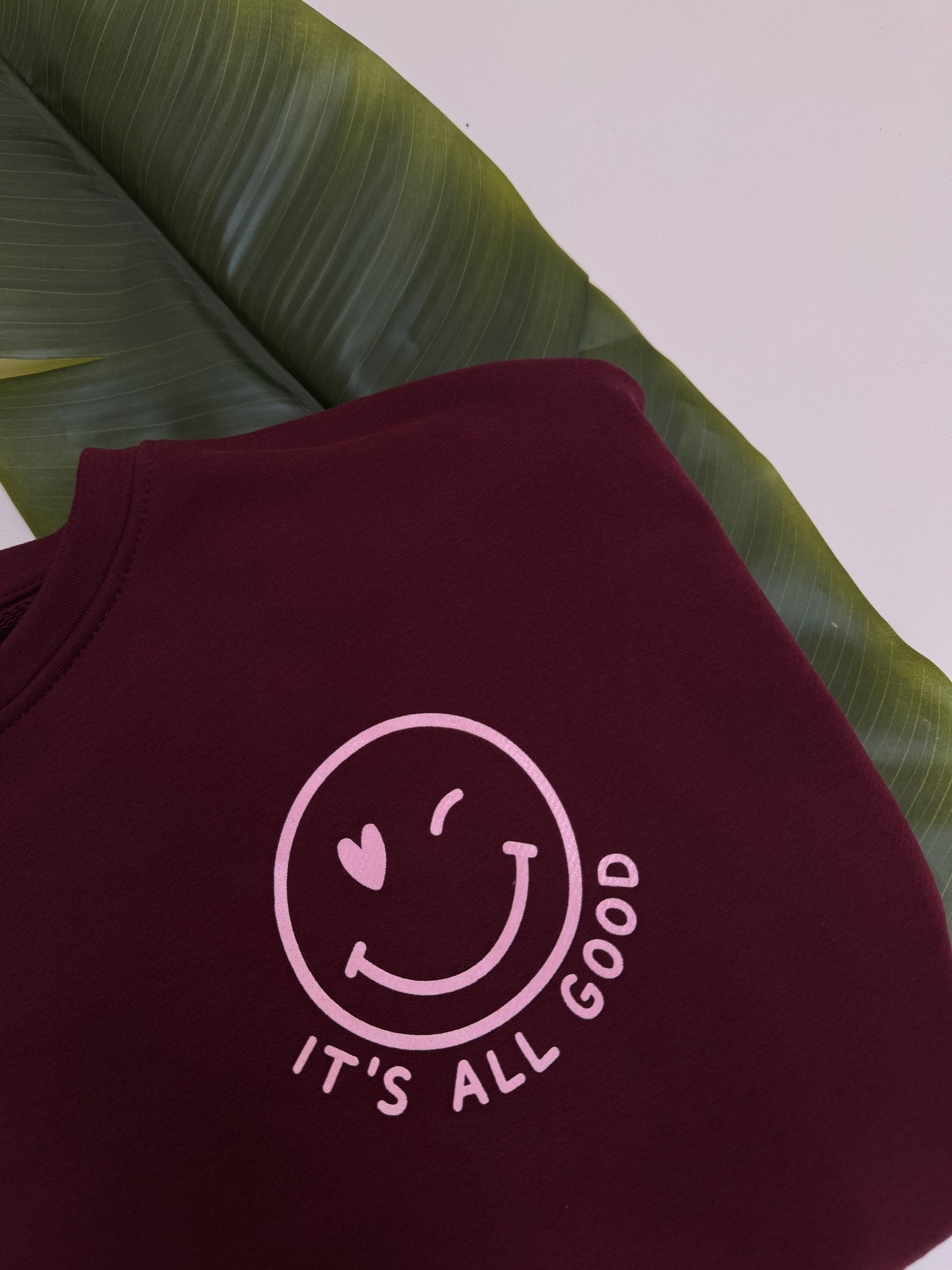 Sweater mit Rückenprint burgundy/rosa ITS ALL GOOD