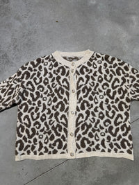 Strickjacke mit Knopfleiste LEO creme/taupe