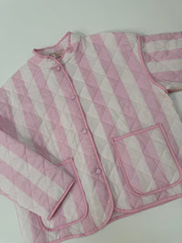 Stepp Jacke CALL ME STRIPES rosa/weiß