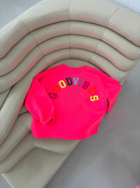 Sweater Hot pink GOODVIBES rainbow