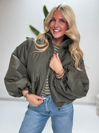 Jacke PUFFY POWER mit Reißverschluss grün