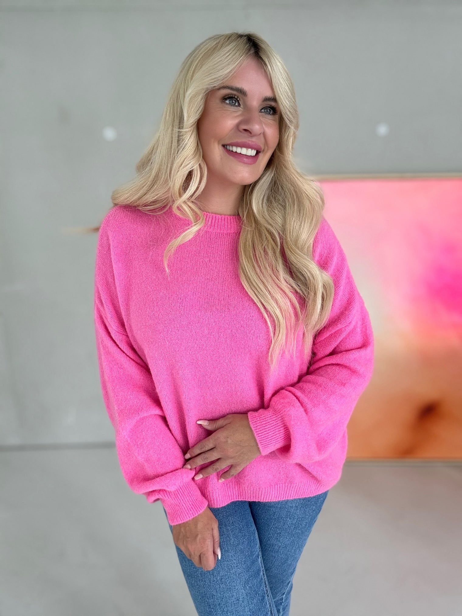 Strickpullover Baby Alpaka Candy  Love alt rosé