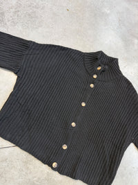 Strickjacke mit Knopfleiste schwarz