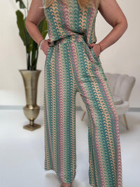 Hose ELEGANT MODE grün/mint/beige/rose