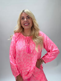 Sommer Bluse VACATION LOVER pink I zum binden