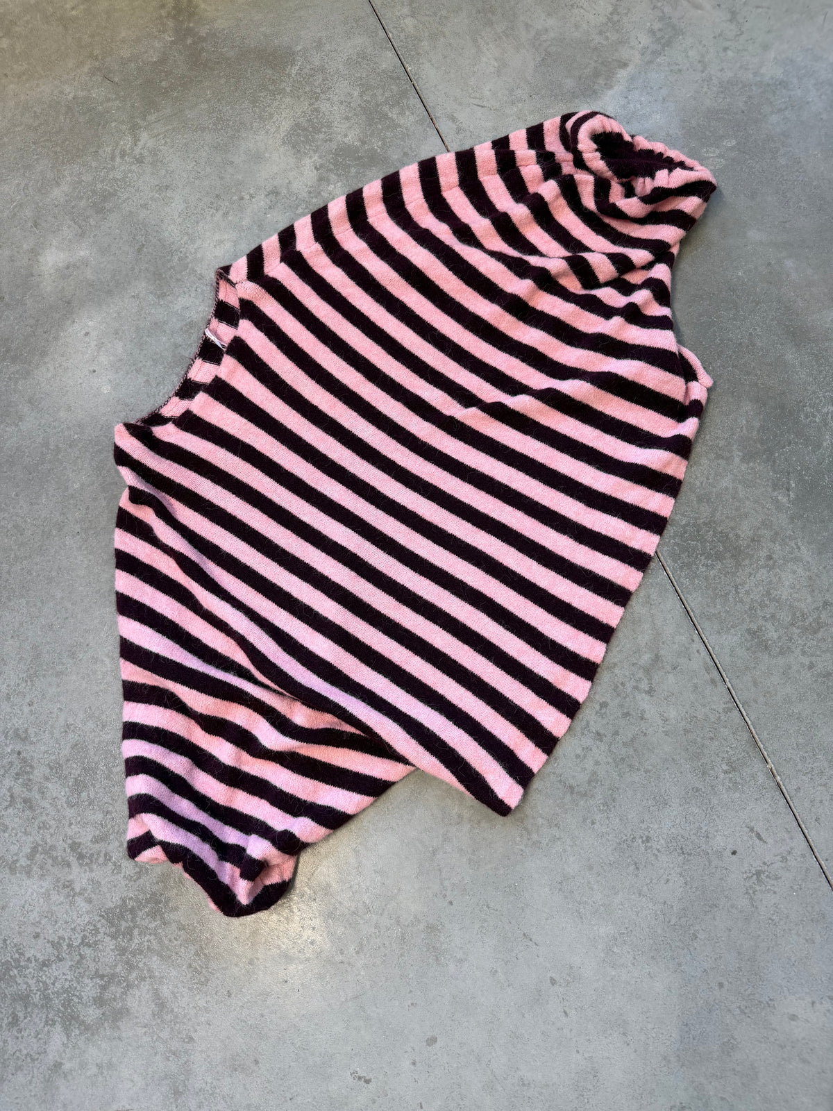 Oversize Strickpullover Stripes mit Alpakaanteil rosa Burgundy