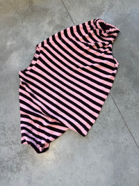 Oversize Strickpullover Stripes mit Alpakaanteil rosa Burgundy