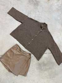 Strickjacke mit Knopfleiste taupe