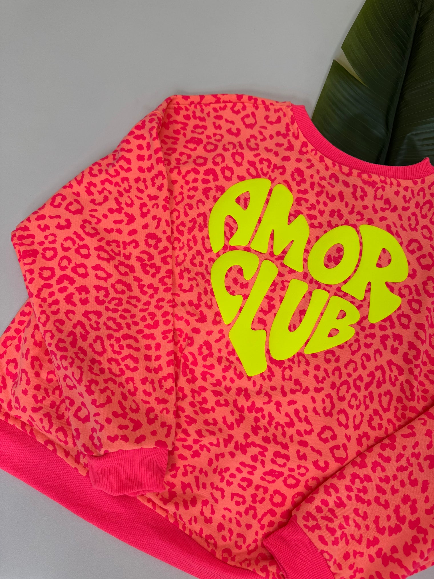 Sweater mit Rückenprint AMOR CLUB peach leo