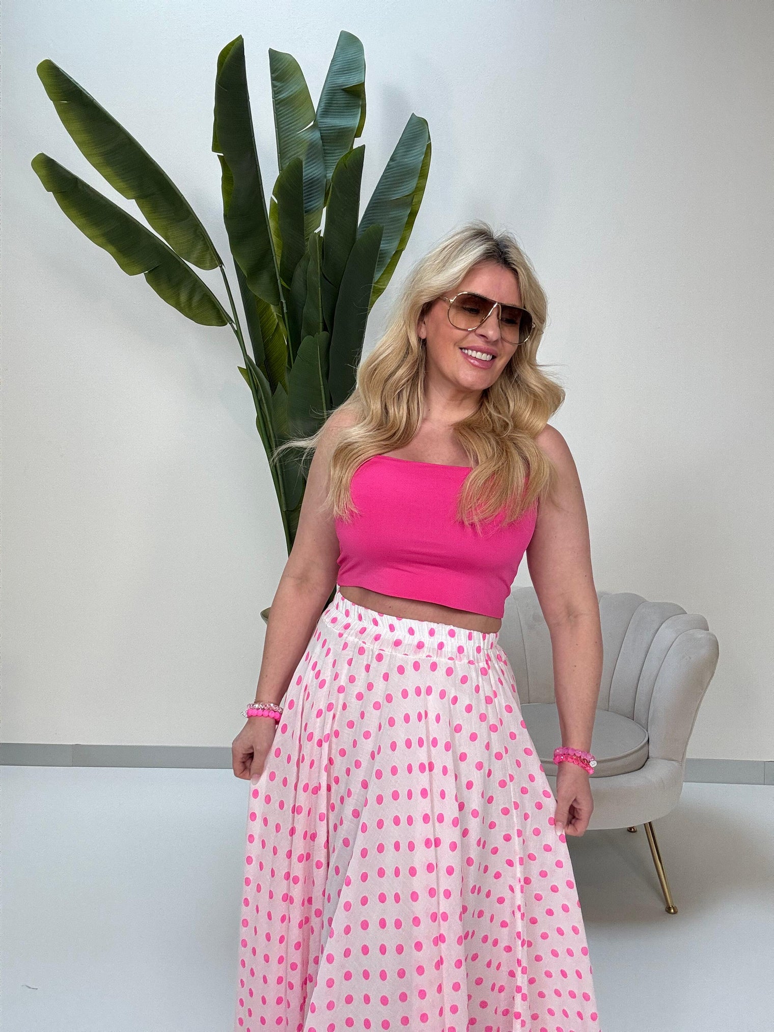 Bandeau Top mit Spaghettiträgern