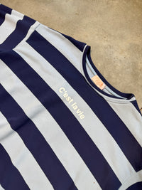 Sweater mit Rückenprint C'EST LA VIE navy/hellblau