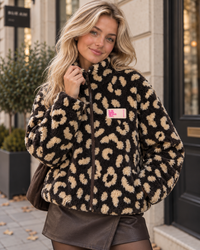Kuschel Jacke LEO & Patch DRESS FOR YOURSELF chocolate/beige