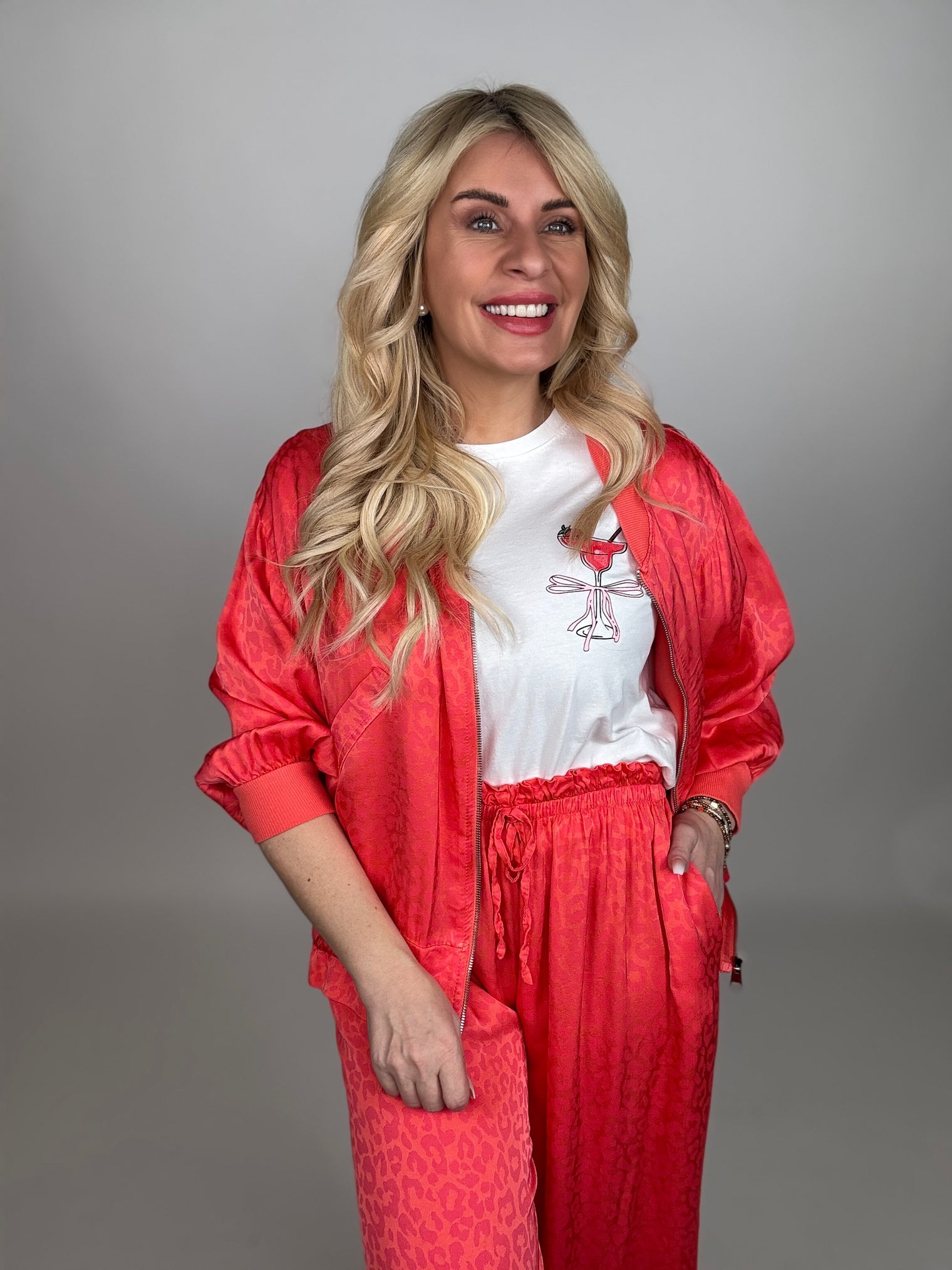Zipper Jacke LEO LOVER rot/koralle