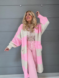 Strickmantel CANDY COLORS rosa/creme