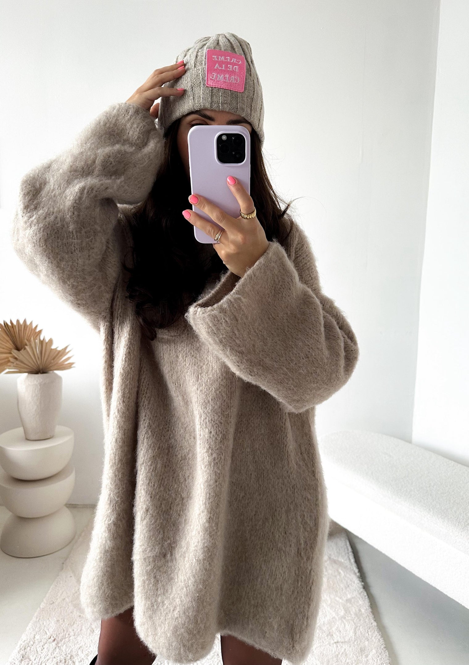 Strickkleid taupe CLOUDY super weich