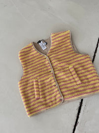 Teddyweste STRIPES Buttermilk Lemon rosa