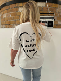 Statement Shirt DO SMALL THINGS WITH GREAT LOVE weiß