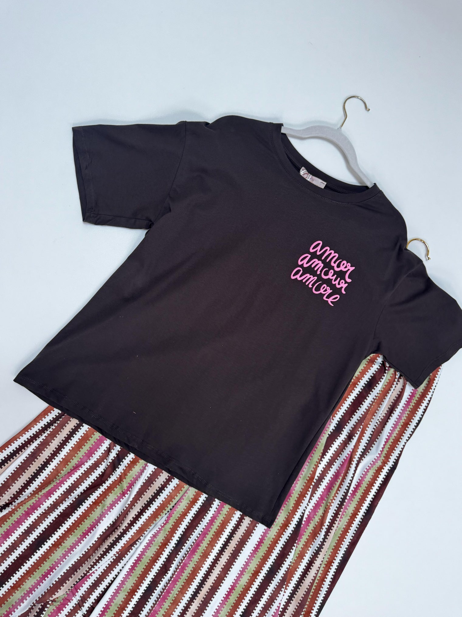 Statement Shirt coffee AMORE AMORE AMORE multi
