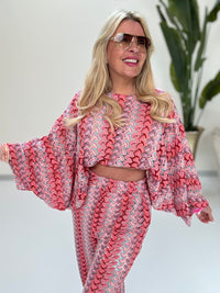 Strick Shirt SUMMER HOT pink multi