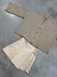 Strickjacke mit Knopfleiste beige