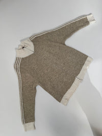 Kuschelweiche Zipper Strickjacke mit seitlichen Streifen beige/creme