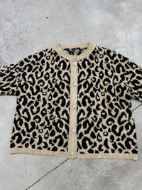 Strickjacke mit Knopfleiste LEO taupe/schwarz