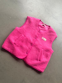 Teddy Weste mit Druckknöpfen & Patch BE THE REASON FOR SMILES TODAY pink