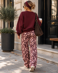 Stylische Barrel Hose REH burgundy