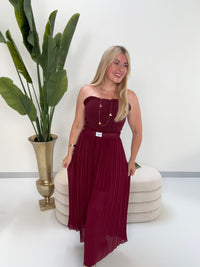 Signature Plisseehose burgundy mit Patch