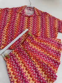 Sommer Bluse kurzarm SUMMER HOT gelb/peach/rot