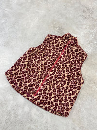 LEO Teddy Weste creme/burgundy/camel