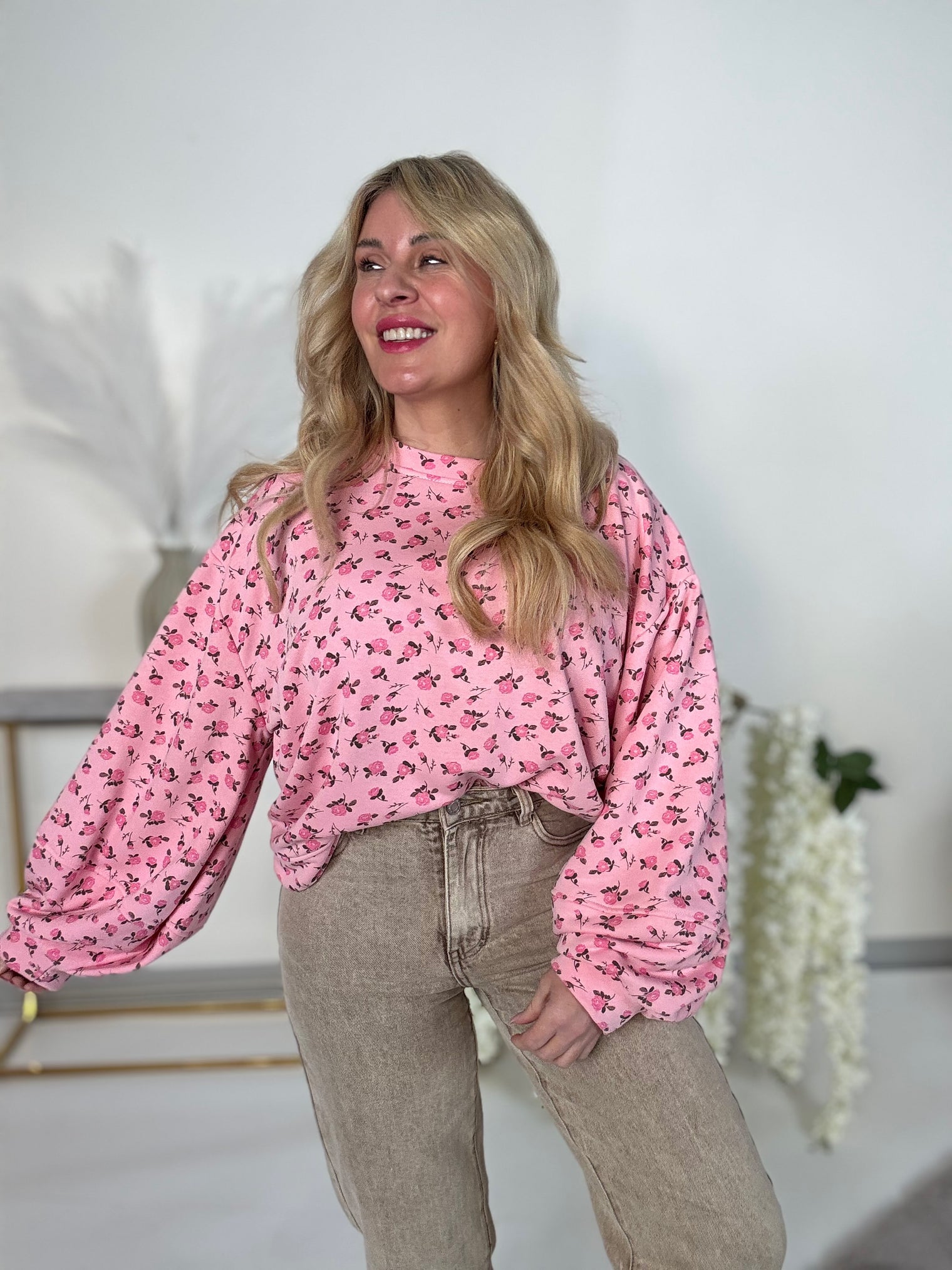 Sweater rosa SWEET LITTLE FLOWERS FOR YOU