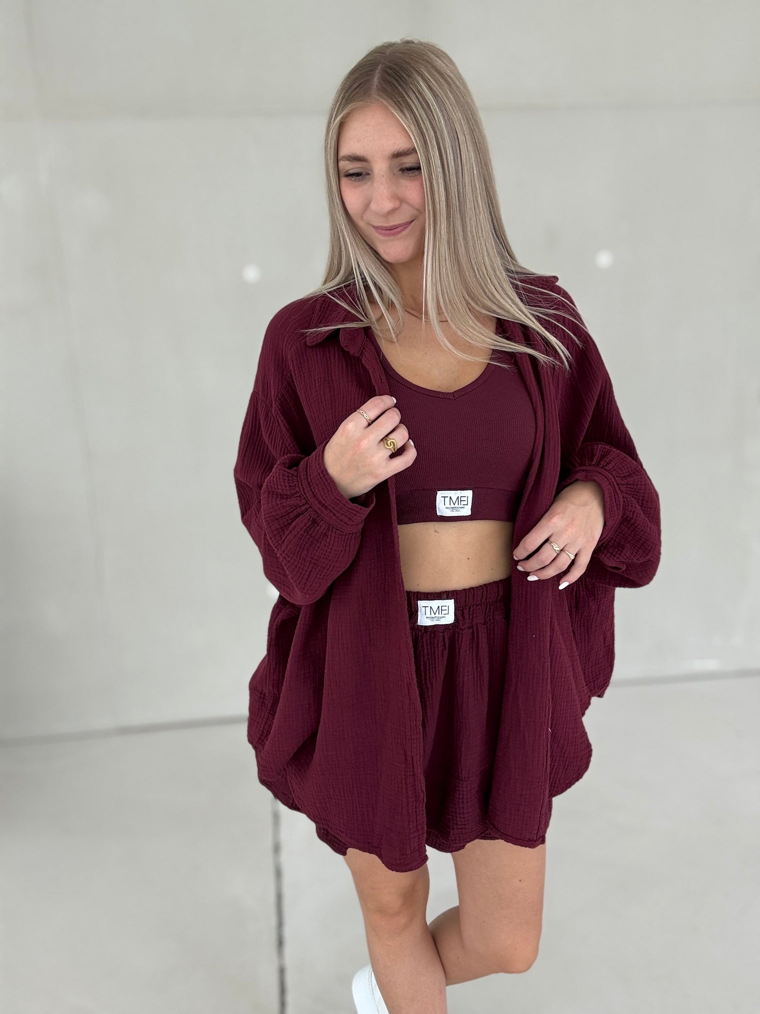 Musselin Hosenrock BURGUNDY mit Patch
