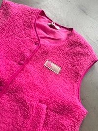 Teddy Weste mit Druckknöpfen & Patch BE THE REASON FOR SMILES TODAY pink