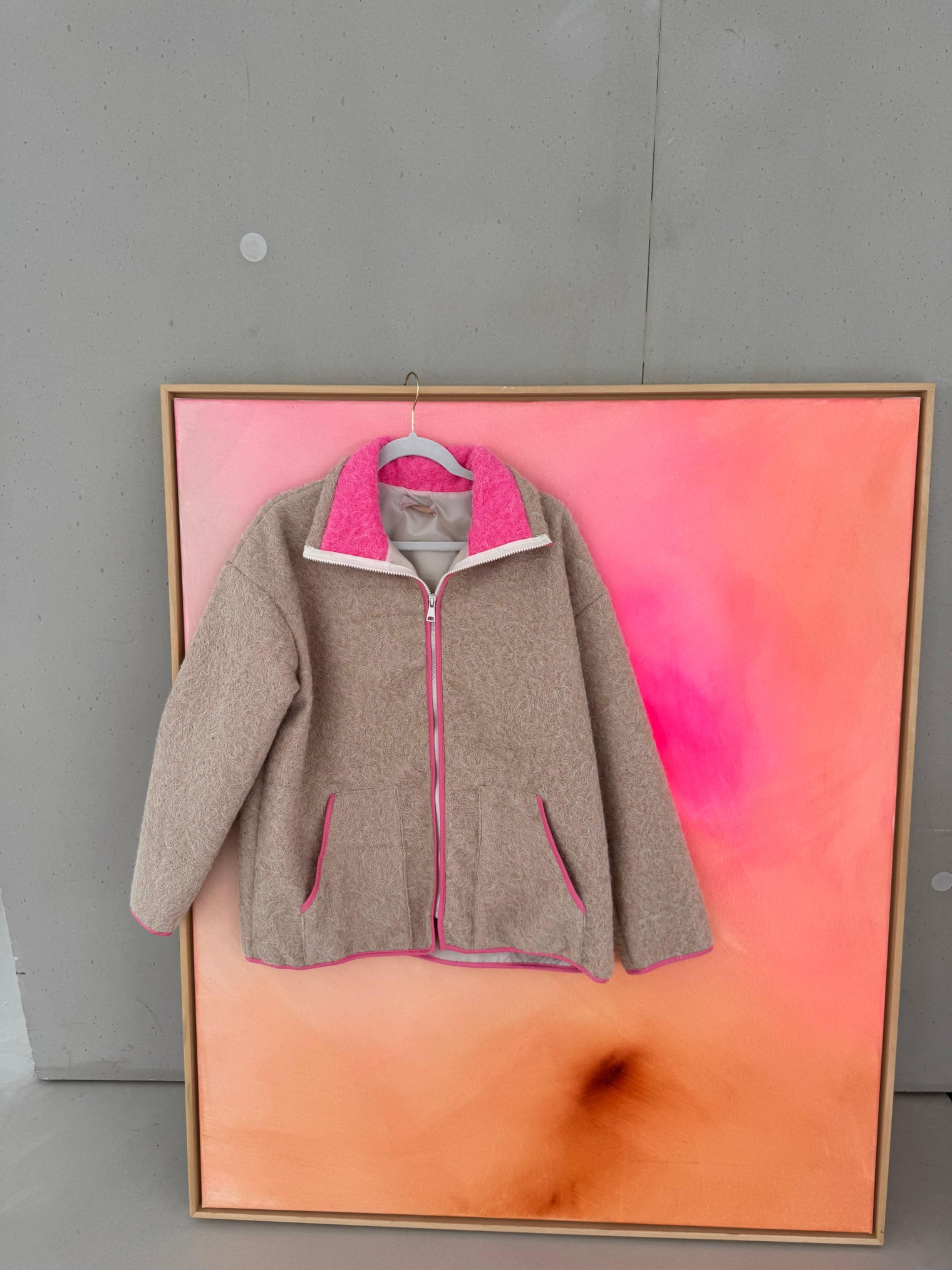 Jacke WARM FEELING beige/pink