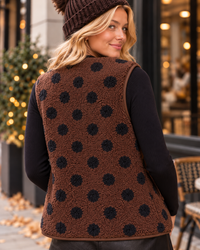 DOTS Weste Teddy chocolate/schwarz