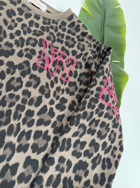 Butterstoff Pullover LEO mit Rückenprint NEW YORK taupe