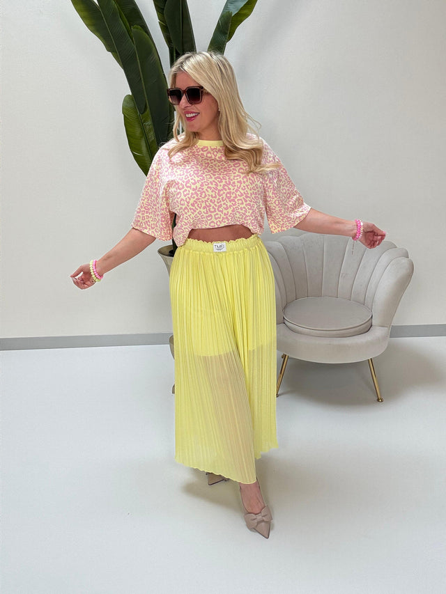Signature Plisseehose buttermilk lemon mit Patch