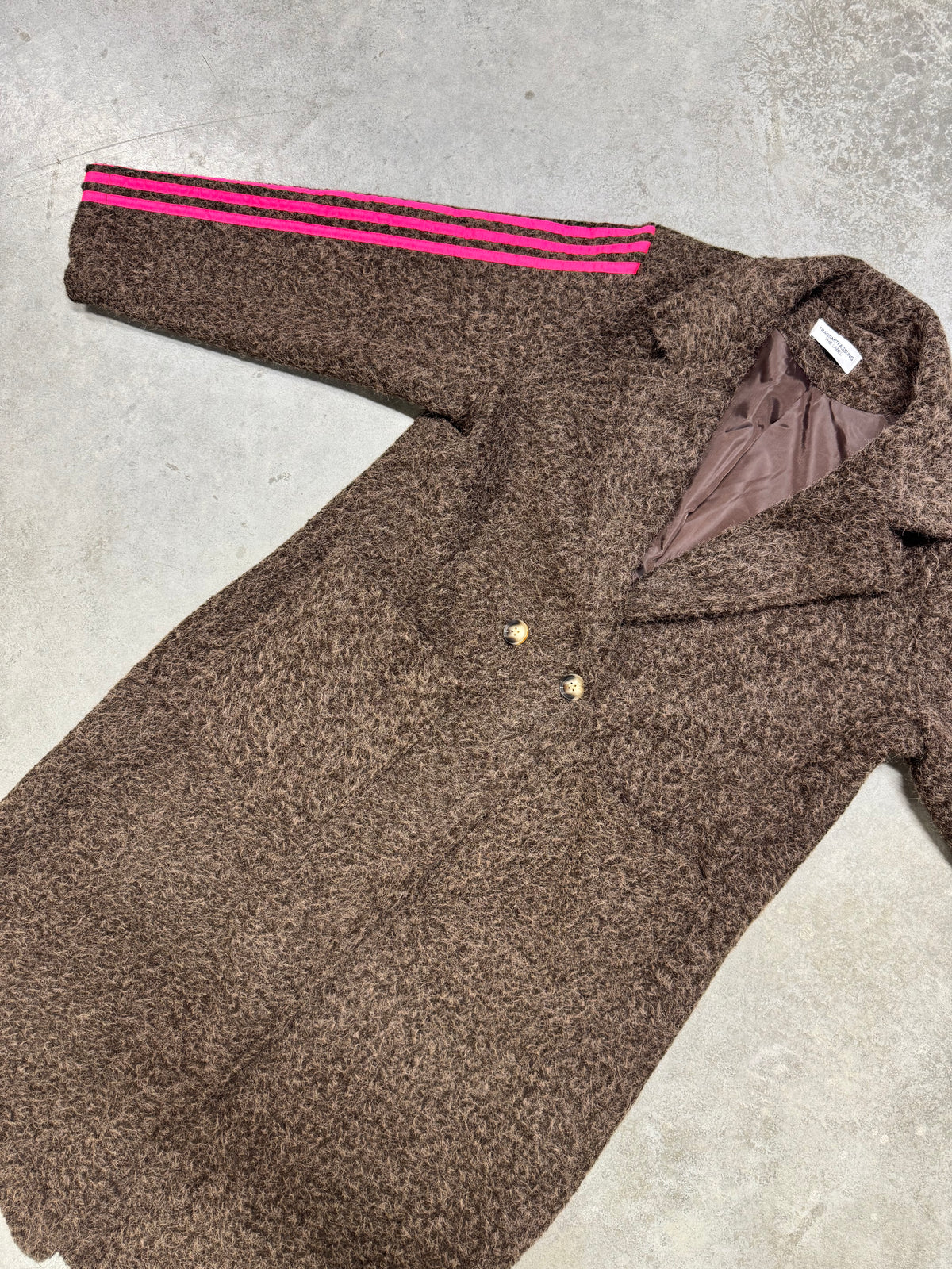 Mantel SPORTY COZYNESS chocolate/pink mit seitlichen Streifen