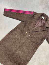 Mantel SPORTY COZYNESS chocolate/pink mit seitlichen Streifen