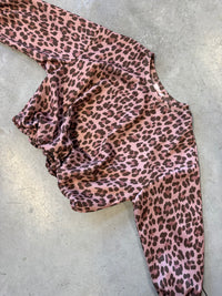 Butterstoff Pullover mit Gummizug unten LEO rose/braun
