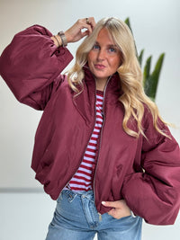 Jacke PUFFY POWER mit Reißverschluss burgundy